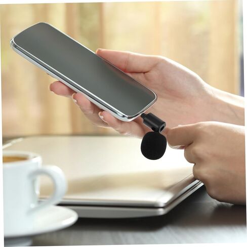 SHINEOFI Flexible Live Streaming Microphone with 3.5mm Straight Plug, 3-Section Stereo Recording Mic for Laptop, Mobile Phone, and Tablet Use in Kuwait