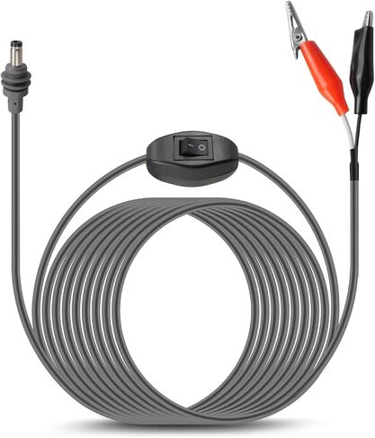 DC Charging Cable Fits for Starlink Mini Alligator Clips DC Charging Cable, 3M/10FT 18AWG Power Cable with Switch & Crocodile Clamps in Kuwait