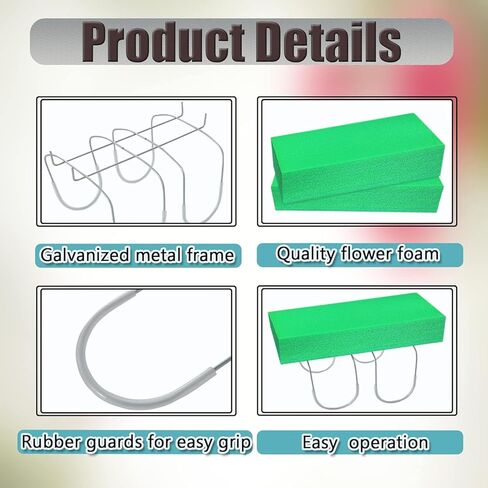 GRPFS 3 Pack Galvanized Gravestone Saddle 16.5 x 12 Inch Wire Rustproof Cemetery Saddles for Headstones with Floral Foam in Kuwait
