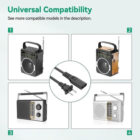 5FT AC Power Cord Lead Cable Compatible with Nextron Portable CD Boombox Power Cord UL Listed in Kuwait