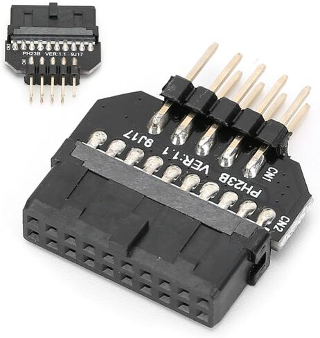 محول USB 3.0 إلى USB 2.0 - اللوحة الأم ذات 19 سنًا إلى موصل اللوحة الأمامية USB2.0 ذو 9 سنون لحافظة الكمبيوتر الشخصي، غلاف بلاستيكي PH23B in Kuwait