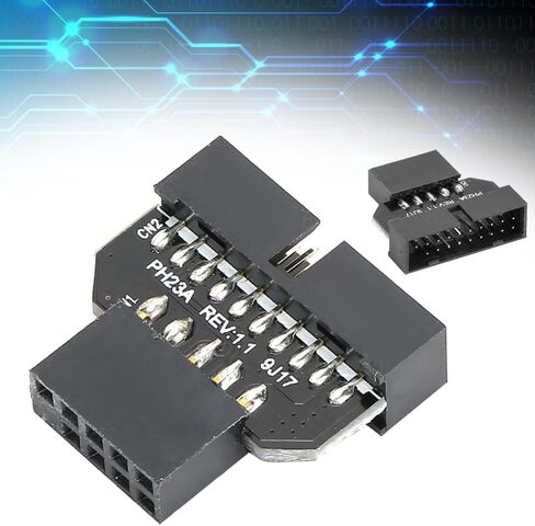 محول USB 2.0 إلى 3.0 - موصل اللوحة الأم 9Pin إلى 19Pin للوحة الأمامية لحافظة الكمبيوتر، كابل نقل البيانات PH23A in Kuwait