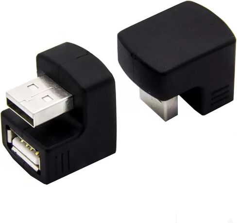 U على شكل بيند USB2.0 تمديد محول المتانة ABS البناء USB2.0 الزاوية موصلات عالية السرعة نقل البيانات الذكور إلى شاحن أنثي in Kuwait
