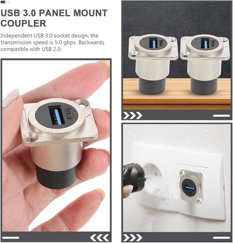 USB 3.0 لوحة جبل الحاجز مقرنة محول الأمامي والخلفي المزدوج أنثى تمرير موصل للكمبيوتر وإلكترونيات السيارات in Kuwait