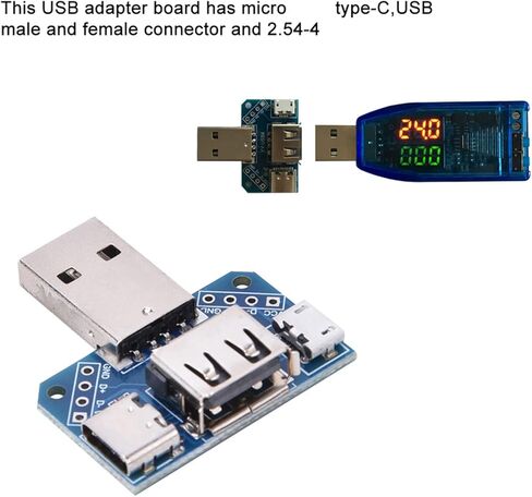 USB Adapter Plate, Male USB to Female TypeC 4P 2.54mm 5 Pcs - Compact Design, Ideal for Data Transfer and Connectivity in Kuwait