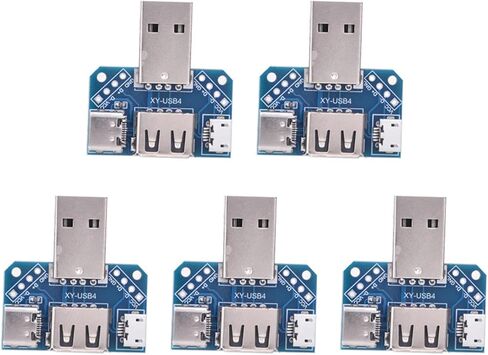 USB Adapter Plate, Male USB to Female TypeC 4P 2.54mm 5 Pcs - Compact Design, Ideal for Data Transfer and Connectivity in Kuwait