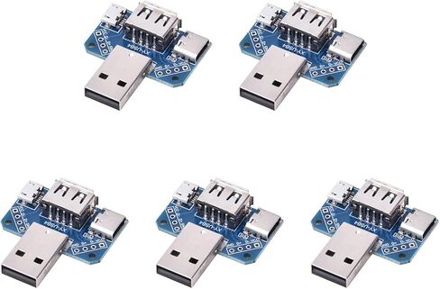 USB Adapter Plate, Male USB to Female TypeC 4P 2.54mm 5 Pcs - Compact Design, Ideal for Data Transfer and Connectivity in Kuwait