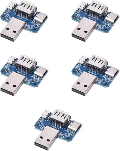USB Adapter Plate, Male USB to Female TypeC 4P 2.54mm 5 Pcs - Compact Design, Ideal for Data Transfer and Connectivity in Kuwait