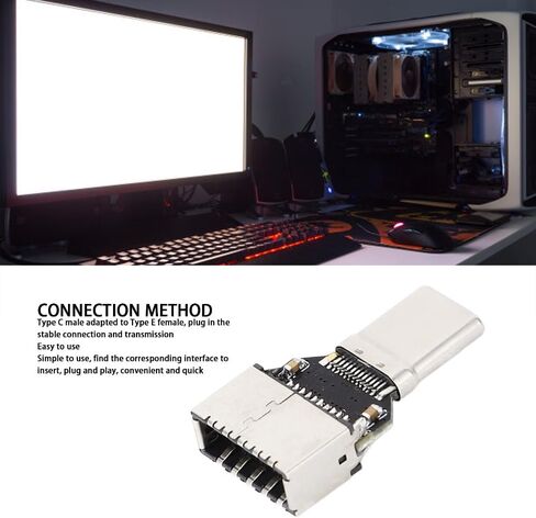 محول USB 3.0 من النوع C ذكر إلى النوع E أنثى - محول USB من النوع C بسرعة 20 جيجابت في الثانية للوحة الأمامية للكمبيوتر الشخصي، التوصيل والتشغيل in Kuwait