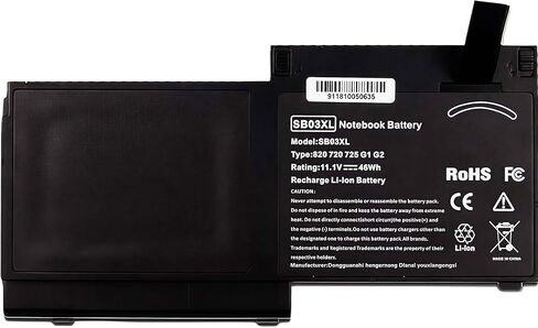 46Wh SB03XL بطارية لجهاز HP Elitebook 720 725 G2 820 G1 G2 716726-421 717378-001 HSTNN-LB4T HSTNN-I13C عالية الأداء in Kuwait