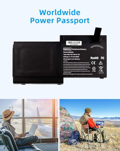 46Wh SB03XL بطارية لجهاز HP Elitebook 720 725 G2 820 G1 G2 716726-421 717378-001 HSTNN-LB4T HSTNN-I13C عالية الأداء in Kuwait