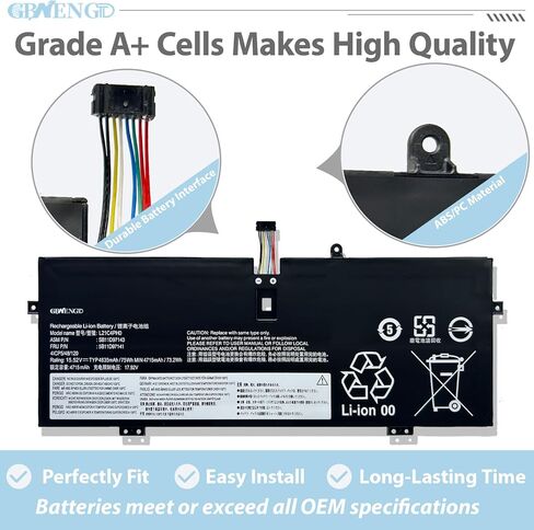 بطارية 15.52V 75Wh/4835mAh L21C4PH0 L21B4PH0 لأجهزة Lenovo IdeaPad Yoga 9-14IAP7 Type 82LU/ Yoga 9-14IRP8 Type 83B1 Series Notebook L21D4PH0 SB11D97143 SB11D97136 in Kuwait