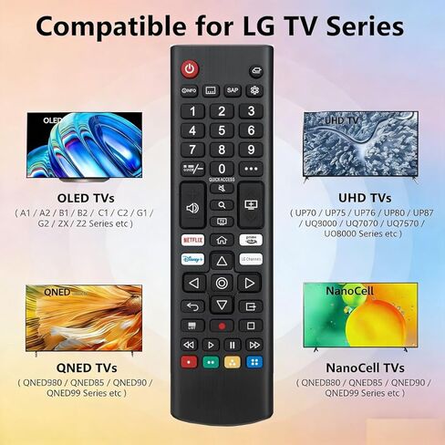 بديل لجهاز التحكم عن بعد العالمي LG (عبوة من 2)، جهاز التحكم عن بعد العالمي ريموتو LG Smart TV Original 2025-2005 Magic، Webos TVs، LCD، OLED. ضمان لمدة سنة واحدة in Kuwait
