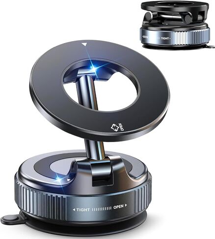2026 Upgraded Vacuum Magnetic Car Phone Holder 360° Reinforced 98LBS Ultra Suction Cup Phone Mount for MagSafe Cell Phone Holders for Your Car/Gym/Mirror Mount for iPhone & Android in Kuwait