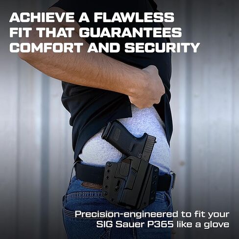 Holster for Sig Sauer P365 (3.1") - OWB Holster - Concealed Carry/Custom fit to Your Gun - Comfort & Concealment - EDC - Slim Design - Adjustable Retention - Outside the Waistband - Pistol Holster in Kuwait