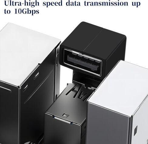 180 Degree / 90 Degree USB Adapter, 6 Pack Left and Right Angle, Vertical Up and Down USB A Male to Female Extender Connector for Laptop Car Charger Power Bank Flash Drive Devices in Kuwait