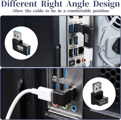 180 Degree / 90 Degree USB Adapter, 6 Pack Left and Right Angle, Vertical Up and Down USB A Male to Female Extender Connector for Laptop Car Charger Power Bank Flash Drive Devices in Kuwait