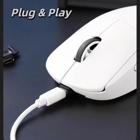 USB-C Adapter for Wireless Gaming Mouse, Compatible with Logitech GPW1/GPW2/G903/G900/G703/G403, Micro USB to Type-C Converter, Supports Data Sync & Charging, Plug and Play, Lightweight (1pc, White) in Saudi Arabia