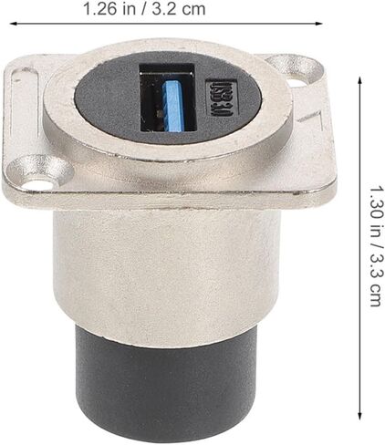 NOLITOY USB 3.0 Panel Mount Female Bulkhead Adapter USB Pass Through Connector Waterproof Metal Data Coupler for Computer Accessories and Peripherals in Kuwait