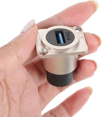 NOLITOY USB 3.0 Panel Mount Female Bulkhead Adapter USB Pass Through Connector Waterproof Metal Data Coupler for Computer Accessories and Peripherals in Kuwait