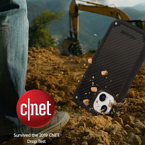 حافظة سلسلة Pelican Shield لهاتف iPhone 17e / 16e / 14 - حماية من السقوط بدرجة عسكرية بطول 21 قدمًا، تصميم Kevlar® متين مع حافظة بمشبك حزام ومسند - أسود in Kuwait