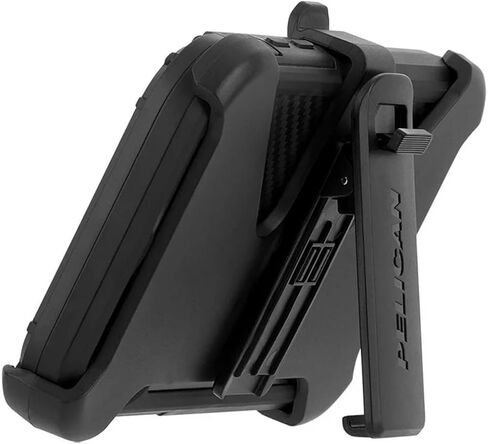 حافظة سلسلة Pelican Shield لهاتف iPhone 17e / 16e / 14 - حماية من السقوط بدرجة عسكرية بطول 21 قدمًا، تصميم Kevlar® متين مع حافظة بمشبك حزام ومسند - أسود in Kuwait