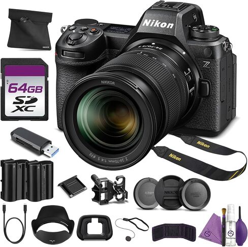 Nikon Z6 III Mirrorless Camera with 24-70mm f/4 S Lens 24.5MP 6K Video EXPEED 7 Full Frame Bundle with Replacement Battery + Cleaning Kit + 64GB Memory Card in Kuwait