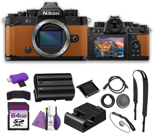 Nikon Zf FX Full Frame Mirrorless Camera 24.5MP with EXPEED (Orange) 4K Video IBIS Camera Bundle with Cleaning Kit + 64GB Memory Card in Kuwait