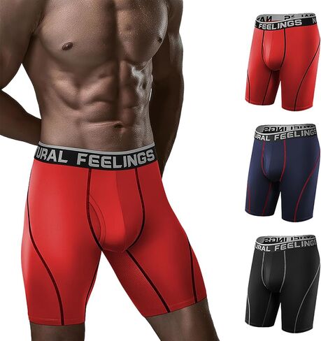 Natural Feelings Mens Underwear Boxer Briefs Long Leg 9 Inch Performance Boxer Briefs for Men in Saudi Arabia