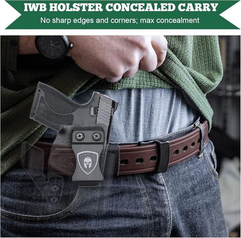 WARRIORLAND IWB Kydex Holster, Fits S&W M&P Shield Plus/Shield M2.0 / M1.0 (9mm/.40, 3.1" Barrel Only), Inside Waistband Appendix Concealed Carry, Adj. Cant & Retention, More Types for Option in Saudi Arabia