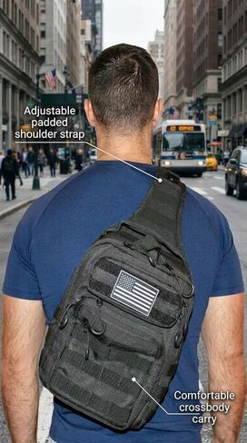Concealed Carry Sling Bag for Men – Tactical Crossbody CCW Bag with Quick-Access Holster Compartment, Water-Resistant EDC Shoulder Bag for Travel, Hiking & Everyday Carry in Kuwait