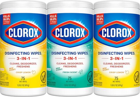 Fresh Step Clorox Disinfectant, 75 Count (Pack of 3), White, 225 in Saudi Arabia