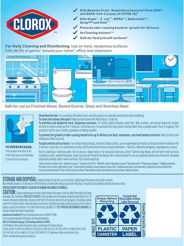 Fresh Step Clorox Disinfectant, 75 Count (Pack of 3), White, 225 in Saudi Arabia