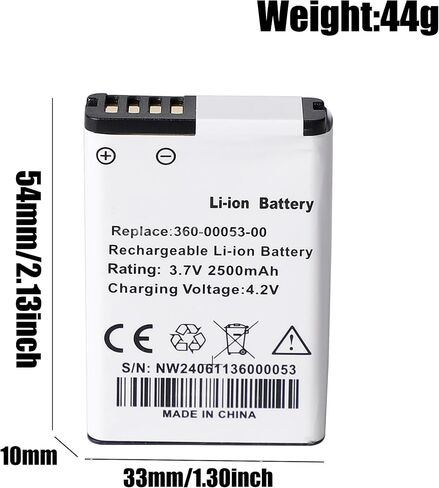 Replacement Battery 2500mAh 3.7V Compatible with Garmin Alpha 200,200i,300,300i,Montana 600,600T,600t Camo,650,650T,680T GPS 361-00053-00, 361-00053-04, 010-11599-00, 010-11654-03 with Tool in Kuwait