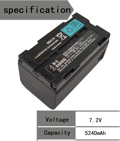 بطارية SHENYANG (4 عبوات) BDC70 Li Ion 7.2V 5240mAh لمحطات Topcon Sokkia الإجمالية/GPS، والمحطات الإجمالية الروبوتية وأجهزة استقبال GNSS in Kuwait