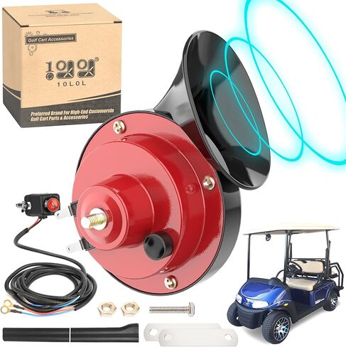 10L0L Golf Cart Horn Kit with Bracket Floor Mount Button,Adjustable Volume Control 12V Electric Horn for Yamaha/EZGO/Club Car/UTVS/ATV/BOAT and Other Universal Models in Saudi Arabia