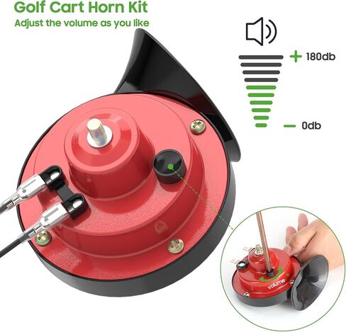 10L0L Golf Cart Horn Kit with Bracket Floor Mount Button,Adjustable Volume Control 12V Electric Horn for Yamaha/EZGO/Club Car/UTVS/ATV/BOAT and Other Universal Models in Saudi Arabia