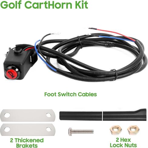 10L0L Golf Cart Horn Kit with Bracket Floor Mount Button,Adjustable Volume Control 12V Electric Horn for Yamaha/EZGO/Club Car/UTVS/ATV/BOAT and Other Universal Models in Saudi Arabia
