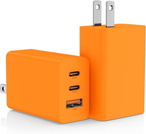 2Pack 85W USB C Wall Charger Block, 3-Port USB C Charging Adapter 100W Type C Super Fast Charging Power Plug Cube for MacBook Pro/Air,i-Pad Pro,i-Phone 17/16/15, Galaxy S25,and More-Black​ in Saudi Arabia