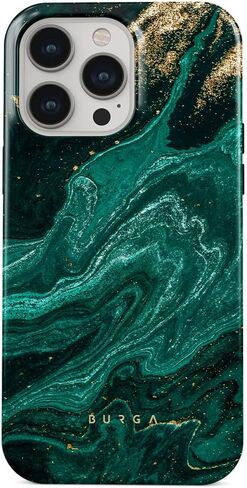 حافظة هاتف BURGA للجنسين لهاتف iPhone 15 ProMax - تصميم هجين ثنائي الطبقة مع مادة TPU ممتصة للصدمات وجزء خارجي متين، لمسة نهائية مقاومة للخدش وحافة مرتفعة لحماية الشاشة والاستخدام اليومي in Kuwait