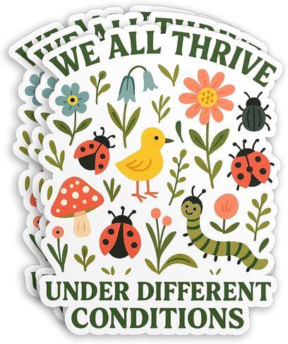 (3Pcs) We All Thrive Under Different Conditions Sticker, Special Education Autism Teacher Waterproof Die-Cut Vinyl Sticker for Laptop Water Bottle Hard Hat Decal Stuff Gift for Her Him 2 Inches in Kuwait