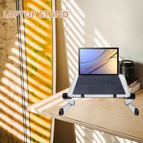 SUPVOX Adjustable Laptop Stand Riser Desktop Holder Height Increasing Computer Base for Office and Travel Use with Two-Section White Large Desktop Support in Kuwait