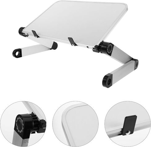 SUPVOX Adjustable Laptop Stand Riser Desktop Holder Height Increasing Computer Base for Office and Travel Use with Two-Section White Large Desktop Support in Kuwait