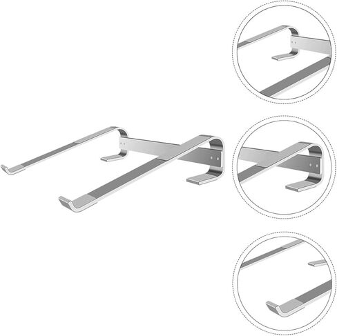 OUNONA Aluminum Alloy Hollow Laptop Stand Adjustable Height Portable Notebook Holder with Anti-Slip Base for Cooling and Ergonomic Desk Use, Silver in Kuwait