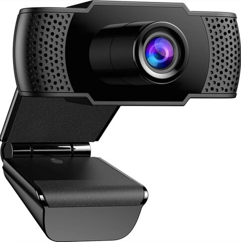 1080P Webcam with Microphone USB HD Computer Web Camera Noise-Cancelling Mic Auto Light Correction Wide Angle Web Cam for PC Video Conference in Kuwait