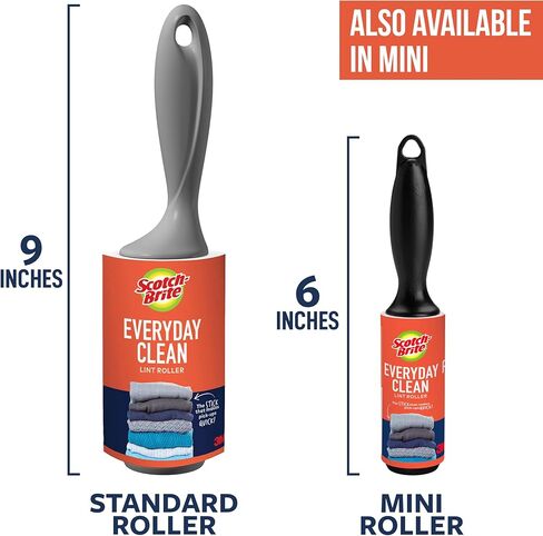 Scotch-Brite Lint Roller, Works Great on Pet Hair, Clothing, Furniture and More, 3 Rollers, 100 Sheets Per Roller (300 Sheets Total) in Saudi Arabia