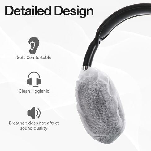50Pcs Disposable Headphone Covers Non-Woven Sanitary Headphone Ear Covers Fit for Most On Ear Headphones(8-11cm) in Kuwait