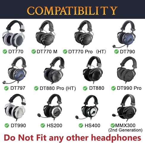 SOULWIT Headband Cover for Beyerdynamic DT770/DT770M/DT770Pro/DT770 Pro HT/DT 790/DT797/DT880/DT880Pro/DT880 Pro HT/DT990(Pro)/HS200/HS400/MMX 300(2nd Gen), Adhesive Headstrap Pad Repair Part-Black in Kuwait