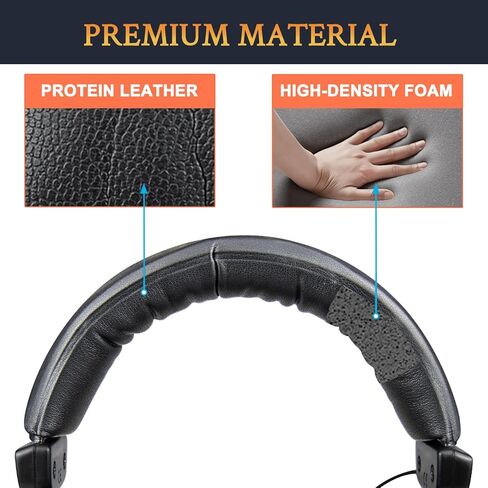 SOULWIT Headband Cover for Beyerdynamic DT770/DT770M/DT770Pro/DT770 Pro HT/DT 790/DT797/DT880/DT880Pro/DT880 Pro HT/DT990(Pro)/HS200/HS400/MMX 300(2nd Gen), Adhesive Headstrap Pad Repair Part-Black in Kuwait