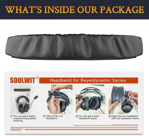 SOULWIT Headband Cover for Beyerdynamic DT770/DT770M/DT770Pro/DT770 Pro HT/DT 790/DT797/DT880/DT880Pro/DT880 Pro HT/DT990(Pro)/HS200/HS400/MMX 300(2nd Gen), Adhesive Headstrap Pad Repair Part-Black in Kuwait